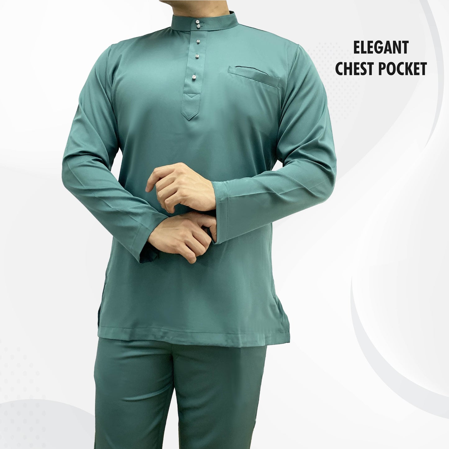 Bentop Baju Melayu Dewasa Pocket #08-#15 Series Cotton Drill Modern Fit - Ready Stock Malaysia