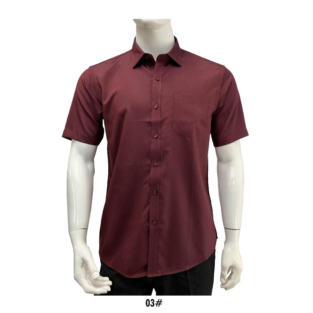 BENTOP Slim Fit Premium Oxford Fabric Short Sleeve Plain