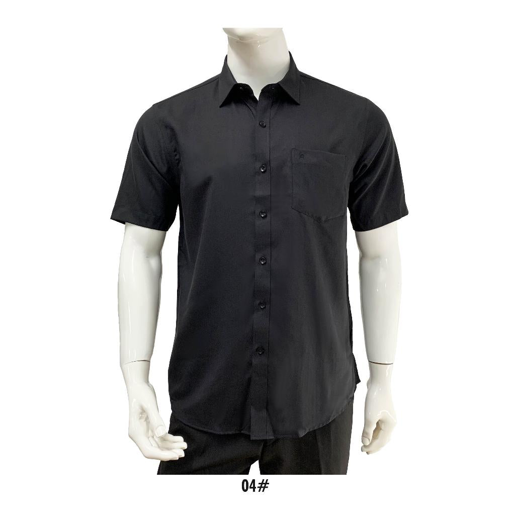 BENTOP Slim Fit Premium Oxford Fabric Short Sleeve Plain