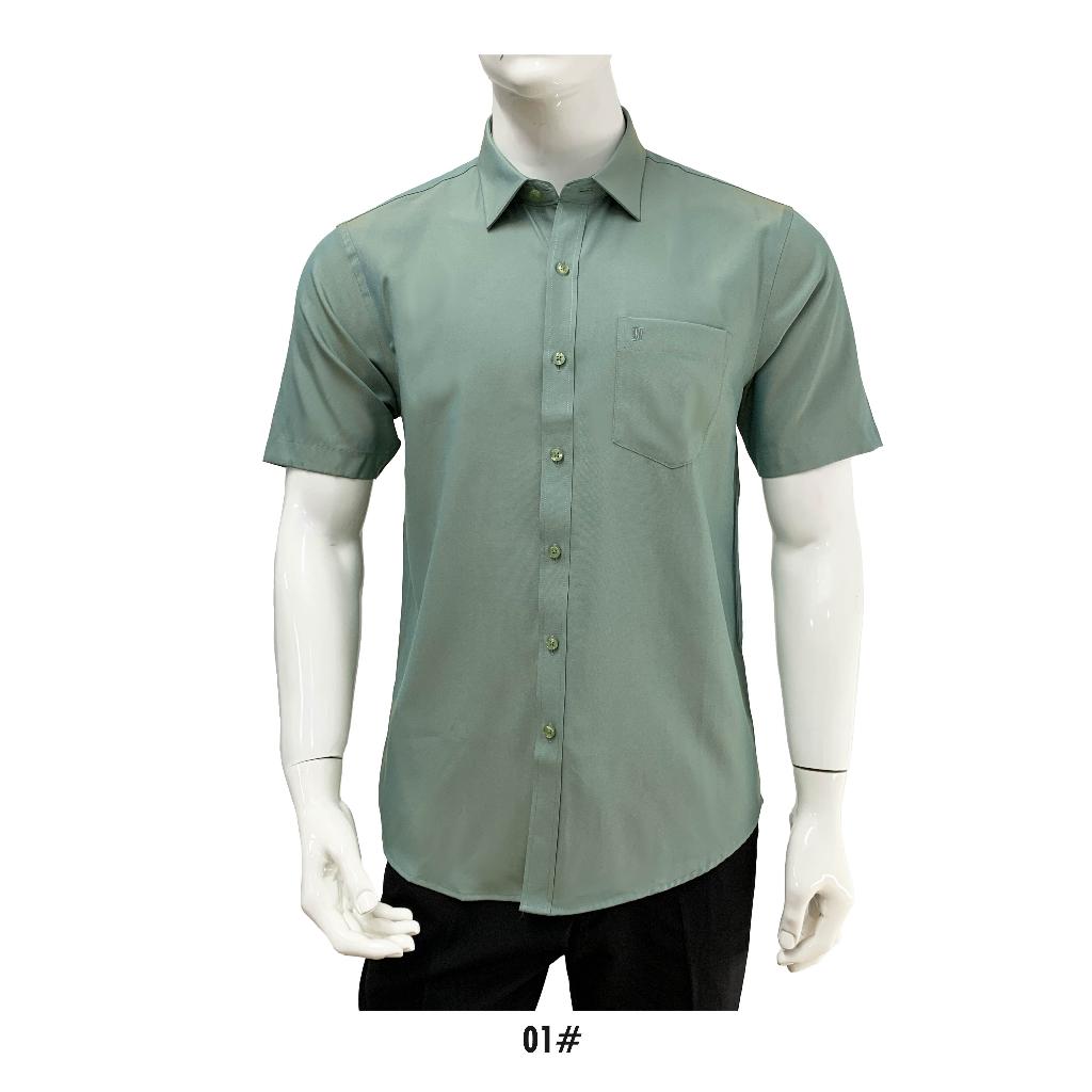 BENTOP Slim Fit Premium Oxford Fabric Short Sleeve Plain