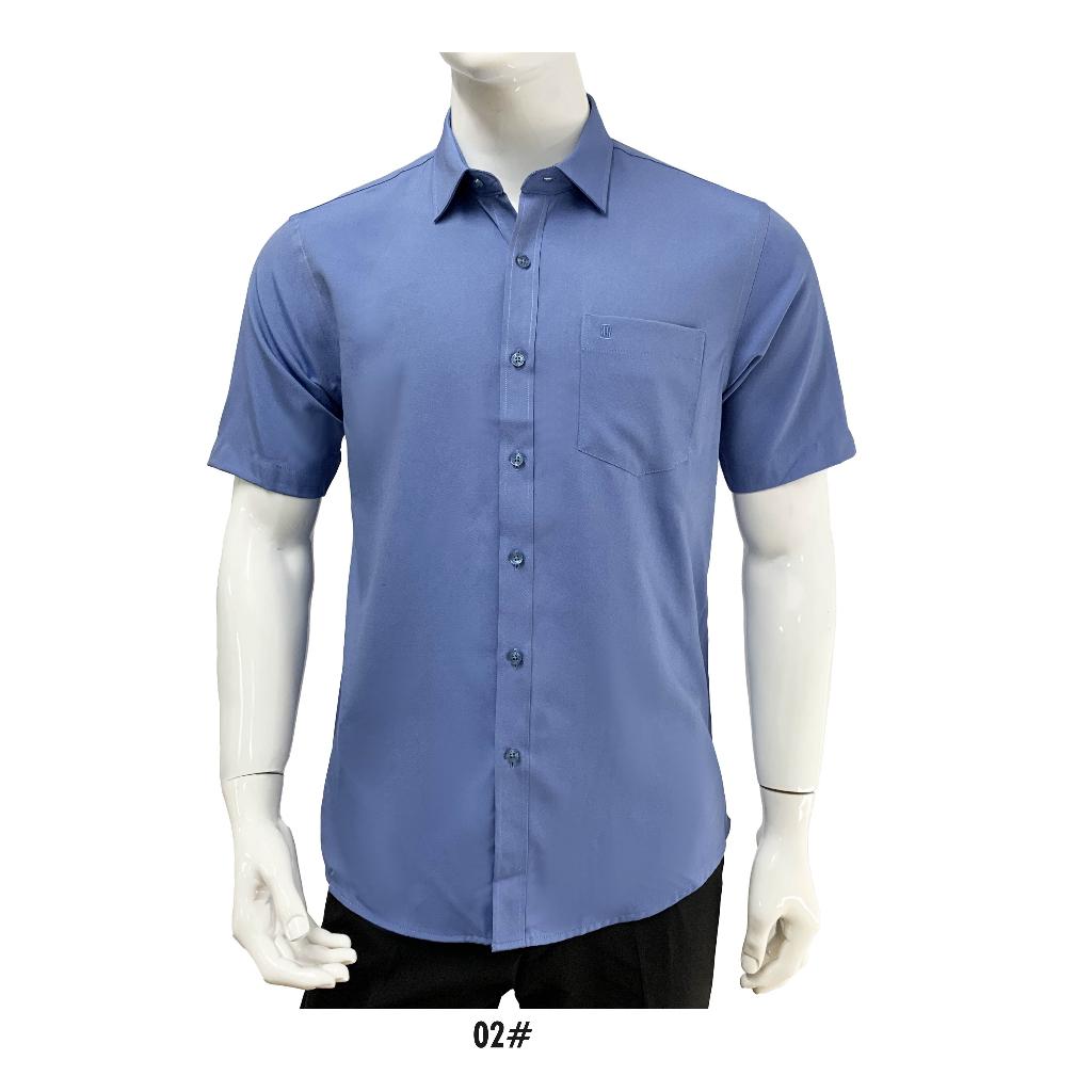 BENTOP Slim Fit Premium Oxford Fabric Short Sleeve Plain