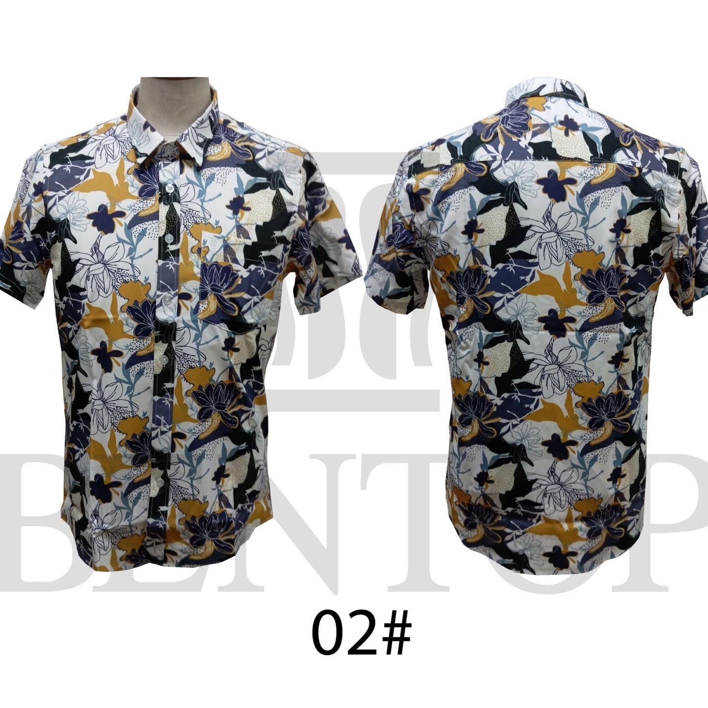 Baju Kemeja Bunga/Floral design Bentop Modern Floral Batik Short Sleeve