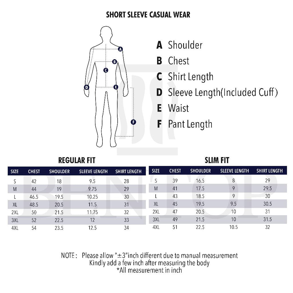 BENTOP Shirt Short Sleeve Slim Fit