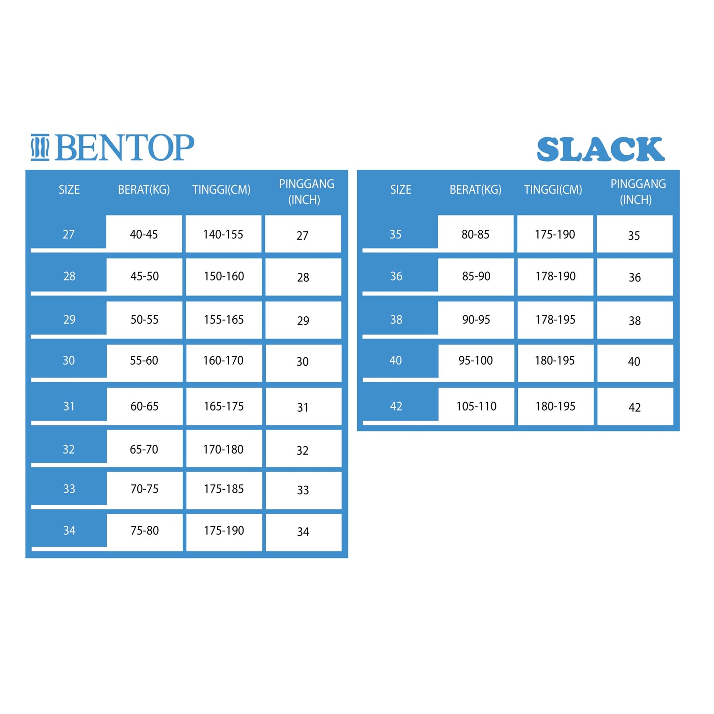 Bentop Slack pants perfect match with JC007 Blazer - Regular and Slim Fit Cutting