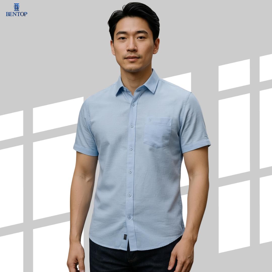 BENTOP Shirt Short Sleeve Slim Fit Oxford