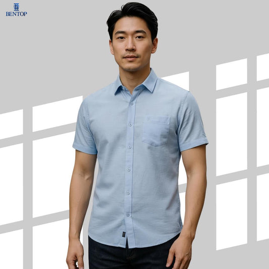BENTOP Shirt Short Sleeve Slim Fit Oxford