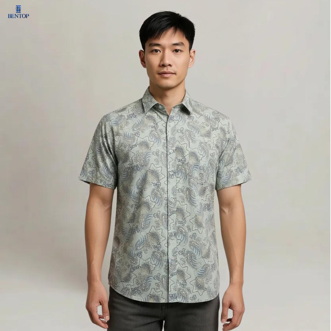 BENTOP Baju Batik Modern Premium Short Sleeve Slim Fit Series Arjuna [3]
