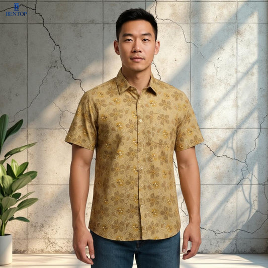 BENTOP Baju Batik Modern Short Sleeve Slim Fit Series Putra [6]