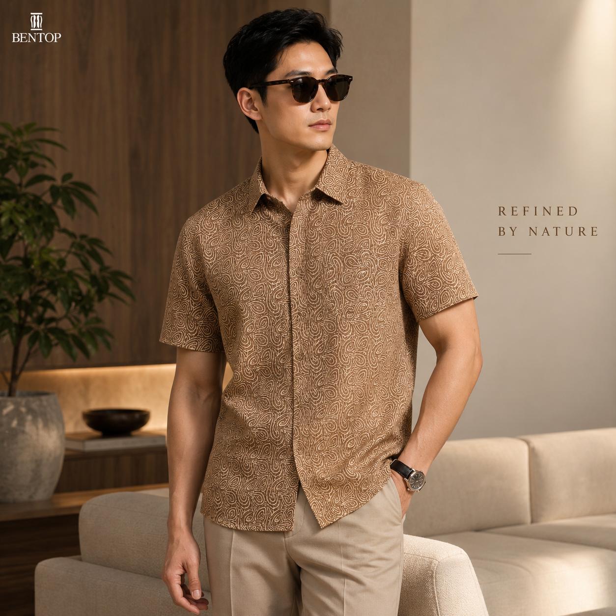 BENTOP Baju Batik Modern Short Sleeve Slim Fit Series Indra [4]
