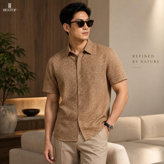 BENTOP Baju Batik Modern Short Sleeve Slim Fit Series Indra [4]