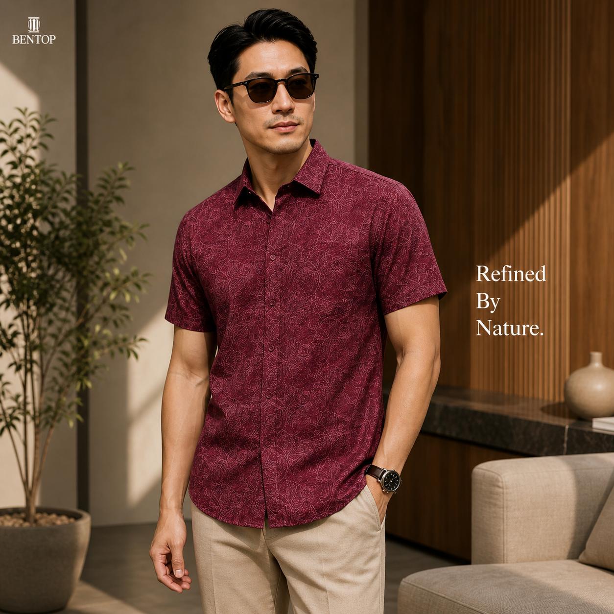 BENTOP Baju Batik Modern  Short Sleeve Slim Fit Series Nilam [5]
