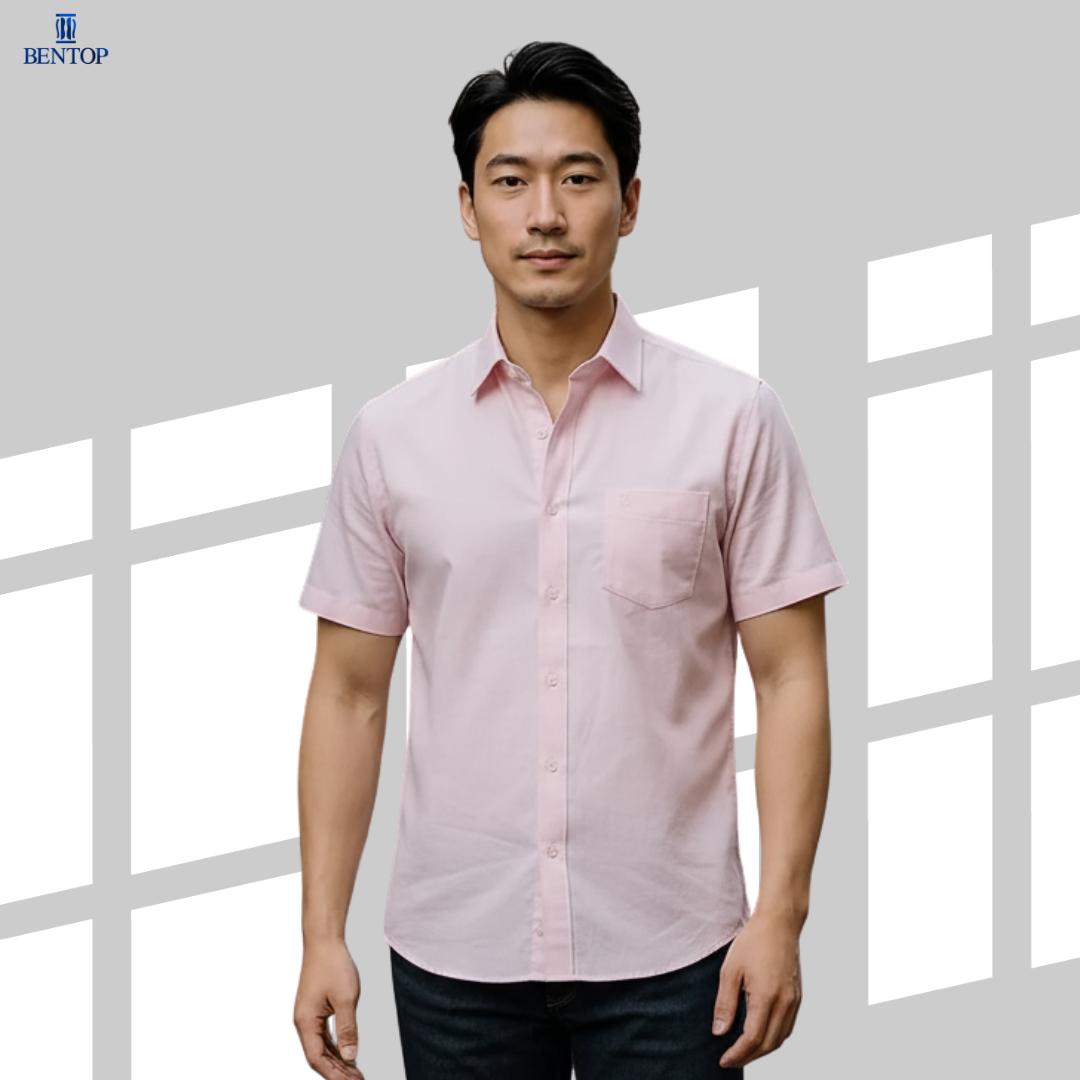 BENTOP Shirt Short Sleeve Slim Fit Oxford
