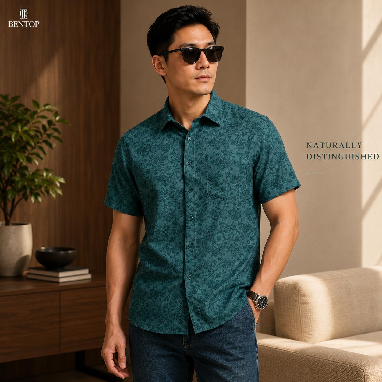 BENTOP Baju Batik Modern Short Sleeve Slim Fit Series Indra [4]
