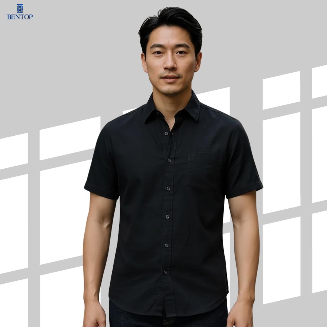 BENTOP Shirt Short Sleeve Slim Fit Oxford