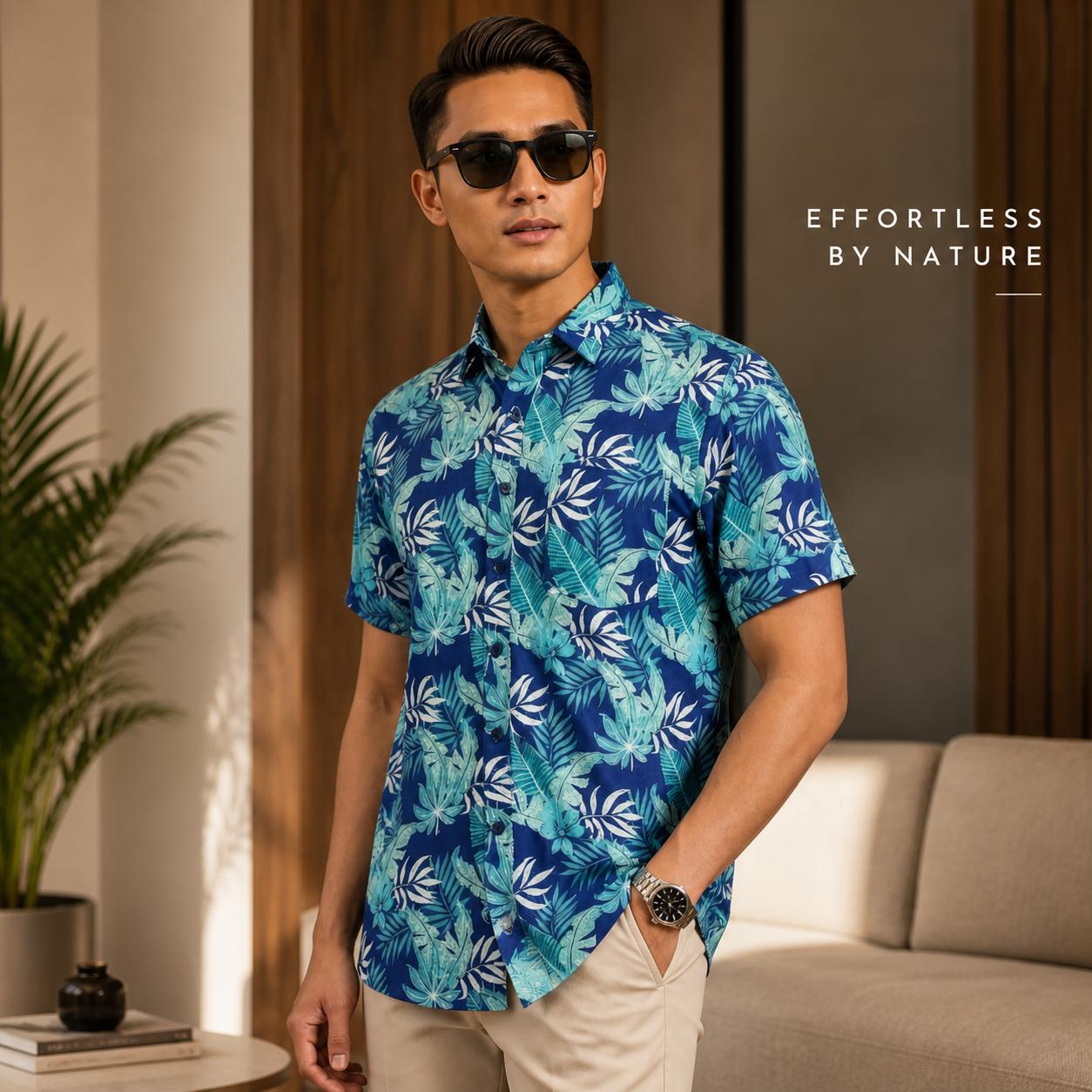 BENTOP Baju Kemeja Batik Slim Fit Floral Series Norman [ 1 ]