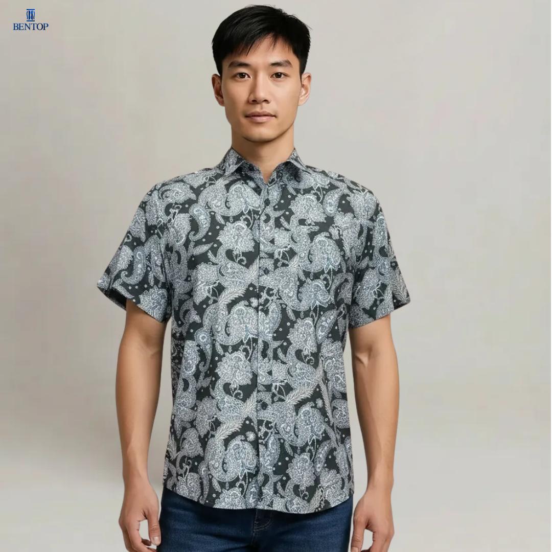 BENTOP Baju Batik Modern Premium Short Sleeve Slim Fit Series Arjuna [3]