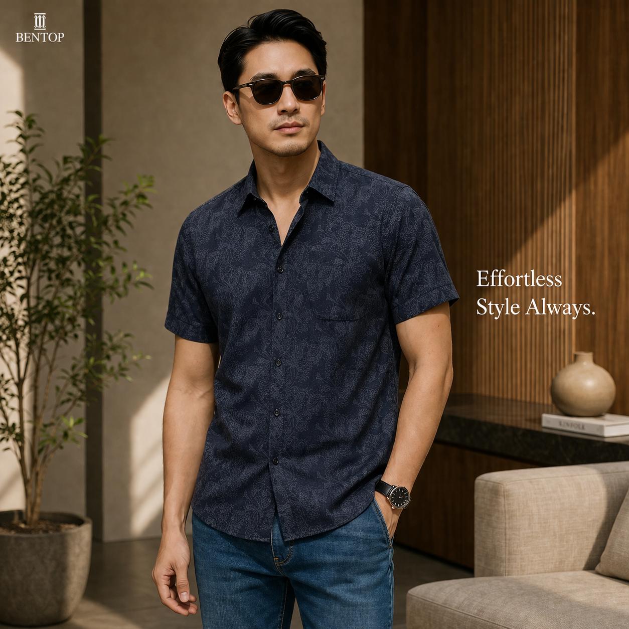 BENTOP Baju Batik Modern  Short Sleeve Slim Fit Series Nilam [5]