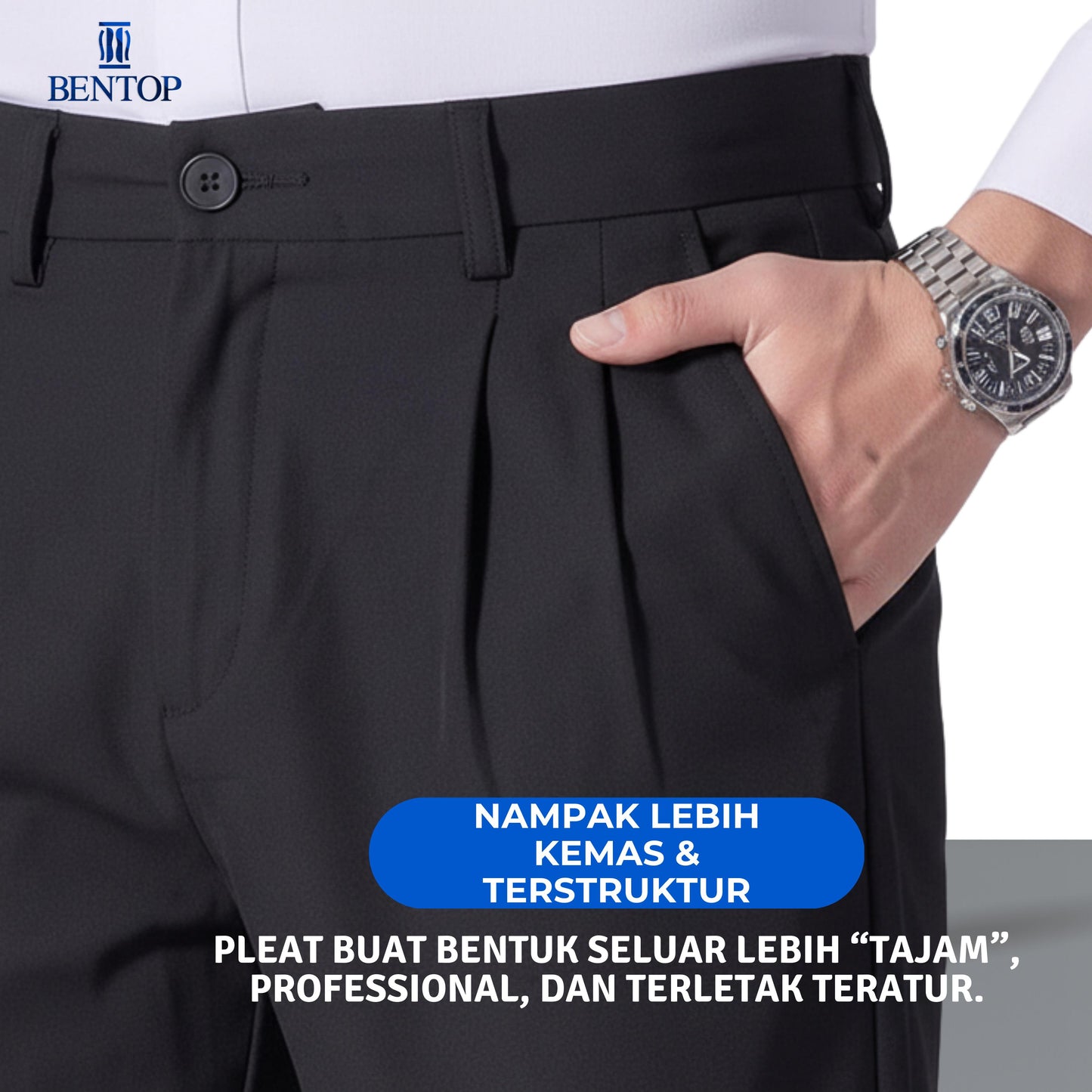 BENTOP Slack Regular Fit V2 Seluar Slack Regular Fit Pleated
