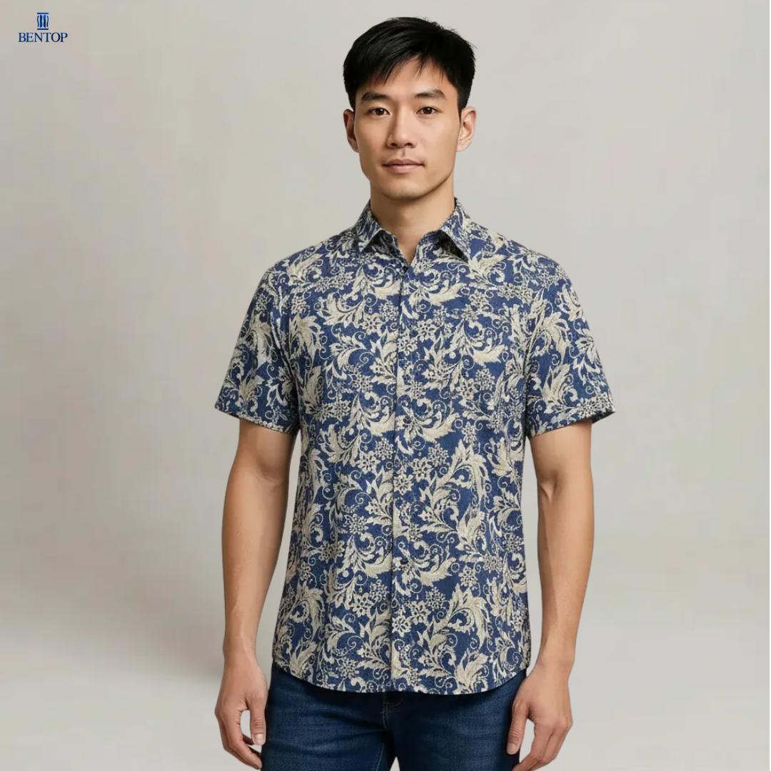 BENTOP Baju Batik Modern Premium Short Sleeve Slim Fit Series Arjuna [3]