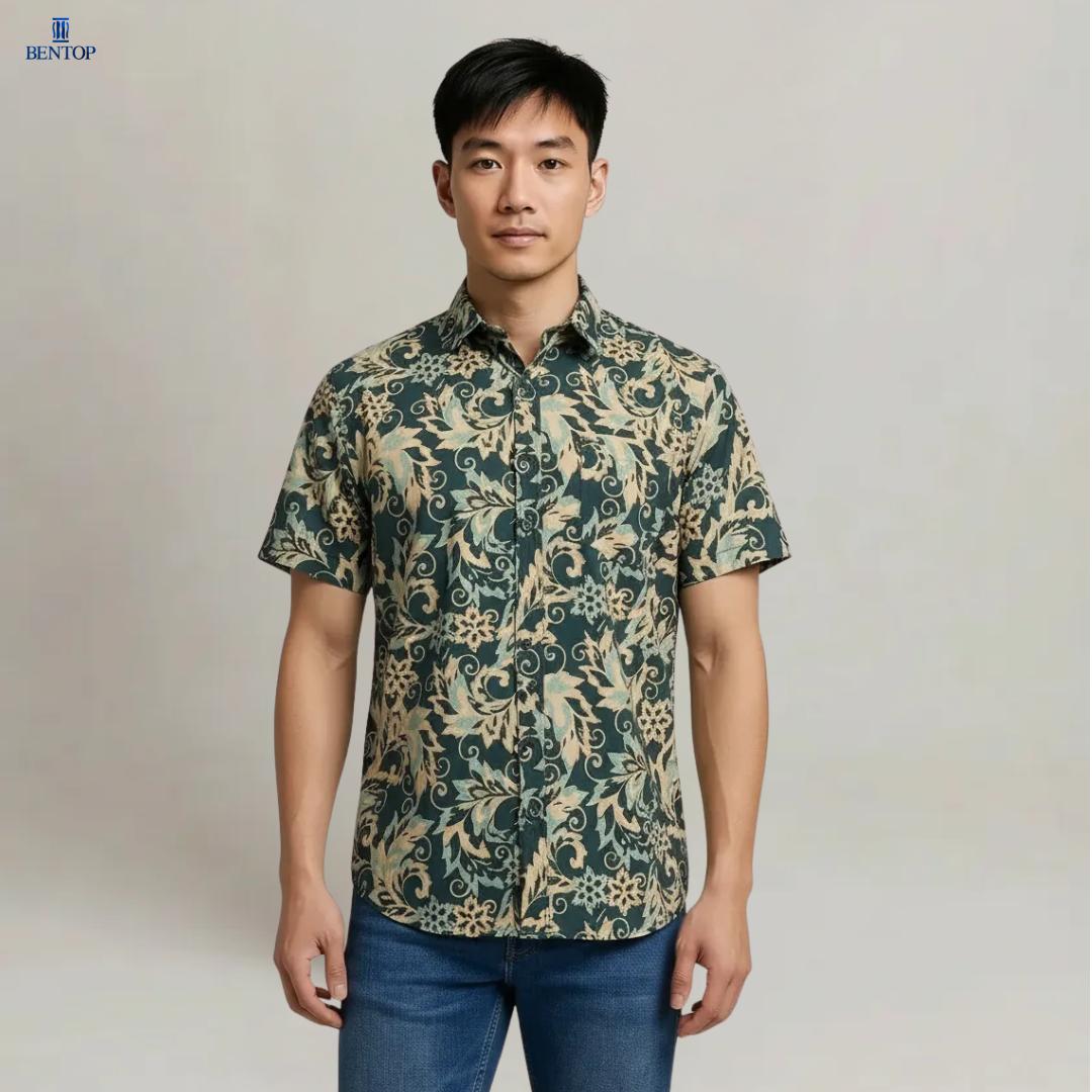 BENTOP Baju Batik Modern Premium Short Sleeve Slim Fit Series Arjuna [3]