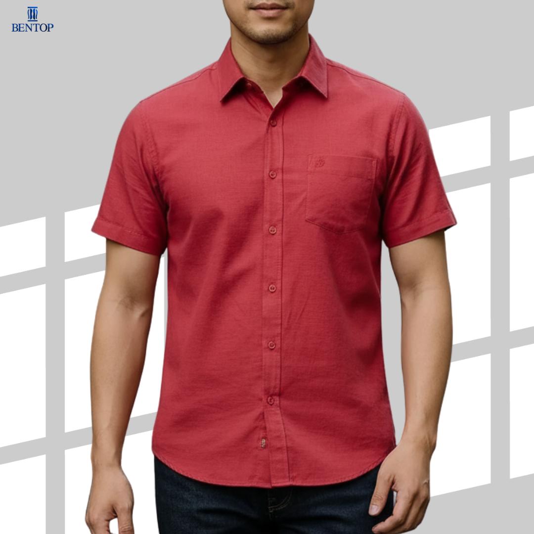 BENTOP Shirt Short Sleeve Slim Fit Oxford