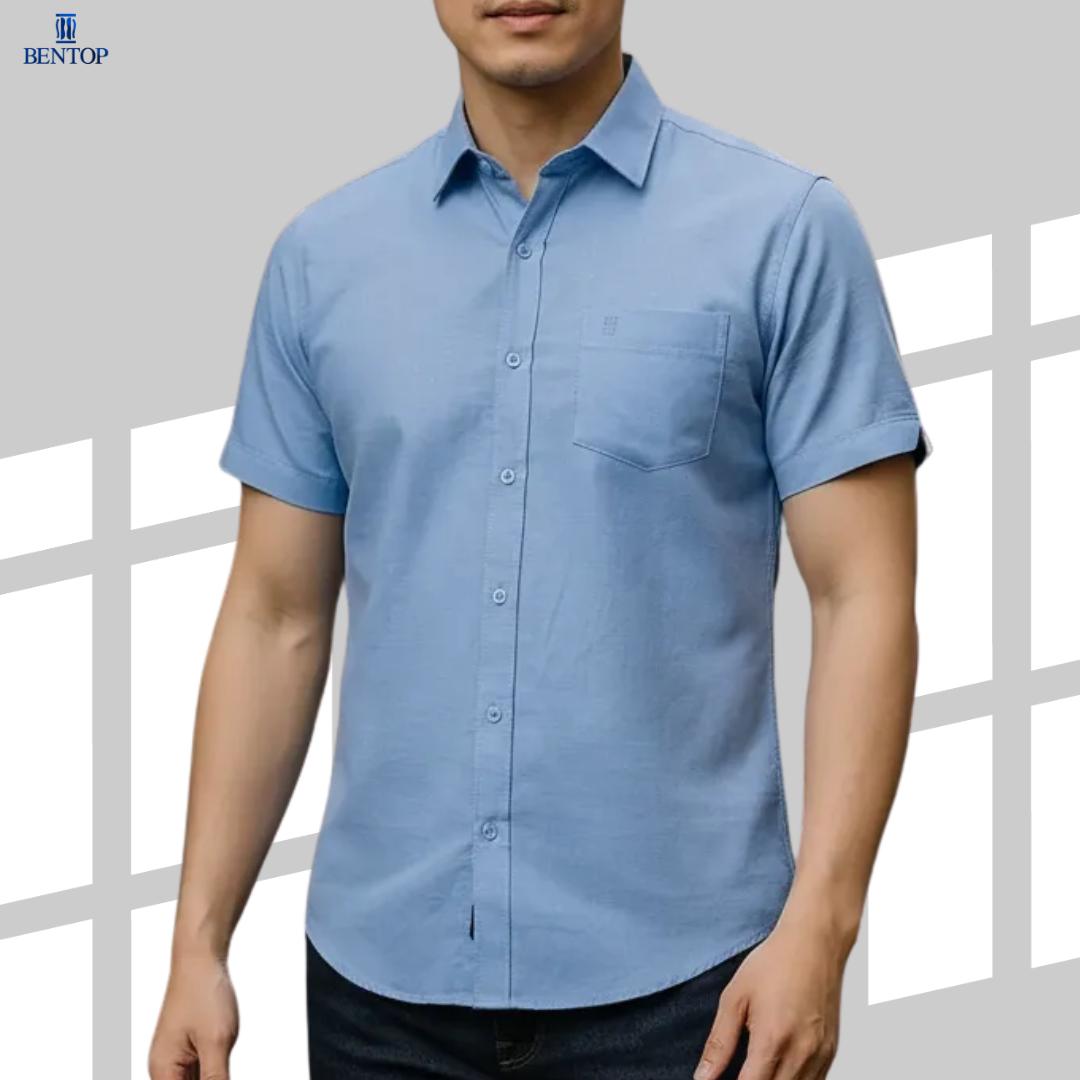 BENTOP Shirt Short Sleeve Slim Fit Oxford