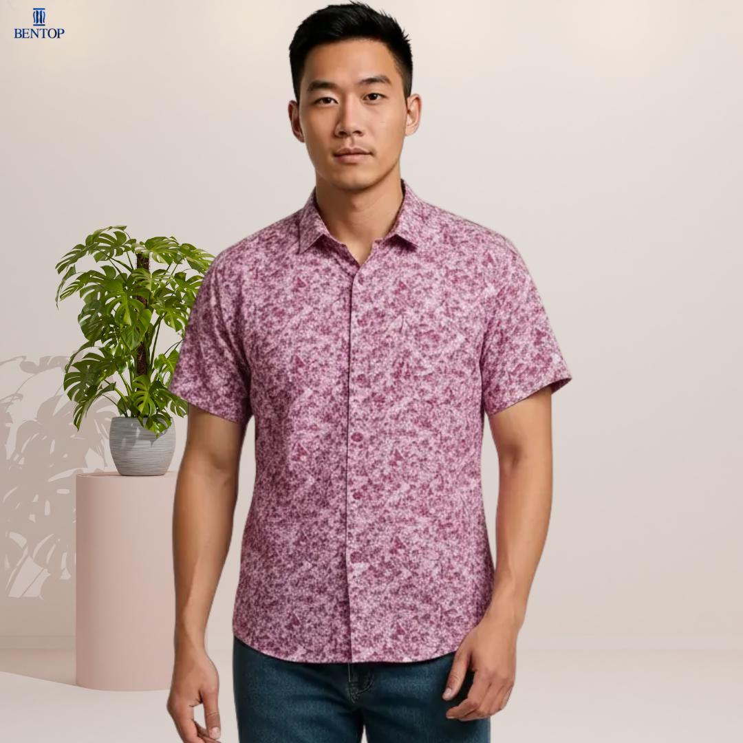 BENTOP Baju Batik Modern Short Sleeve Slim Fit Series Indra [4]