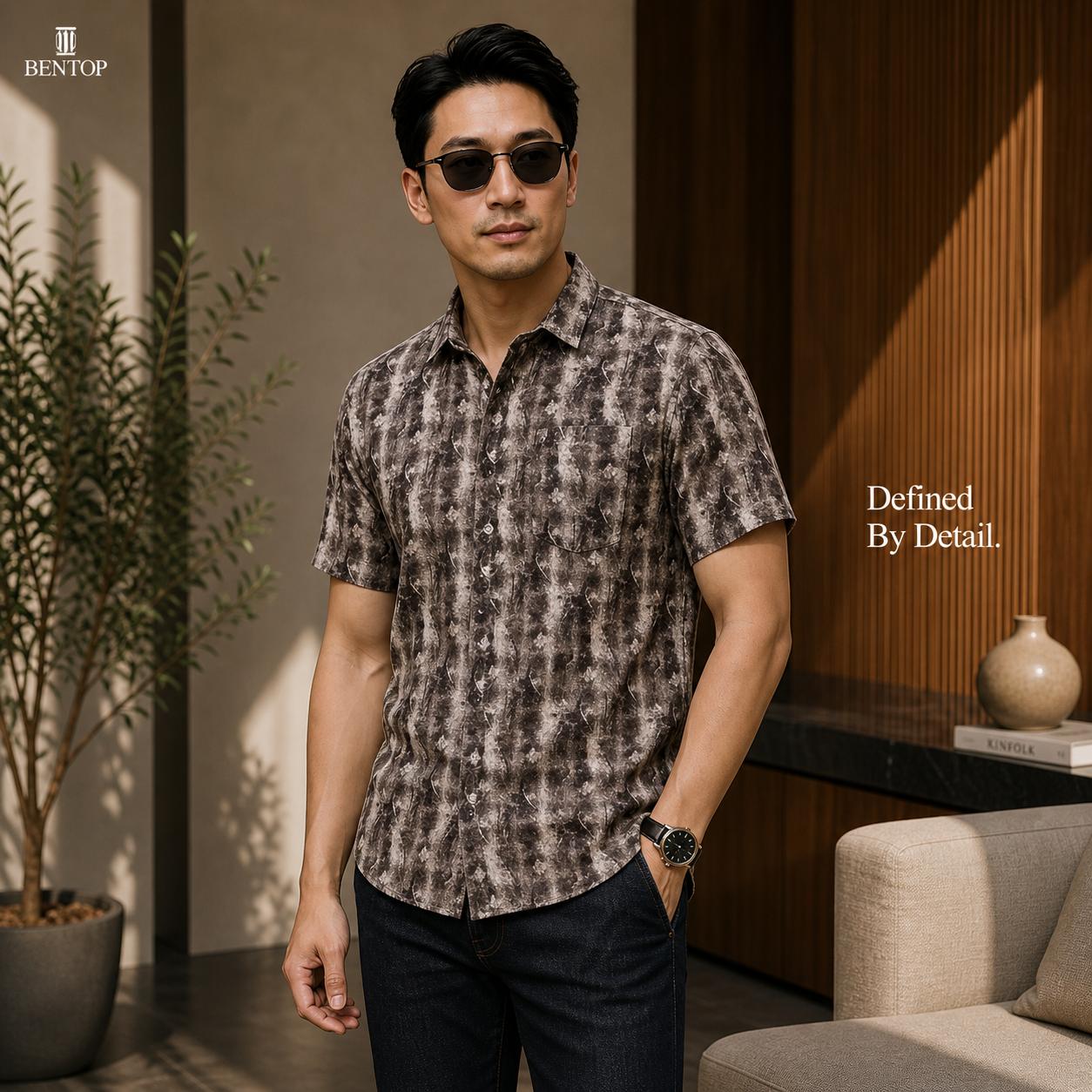 BENTOP Baju Batik Modern  Short Sleeve Slim Fit Series Nilam [5]