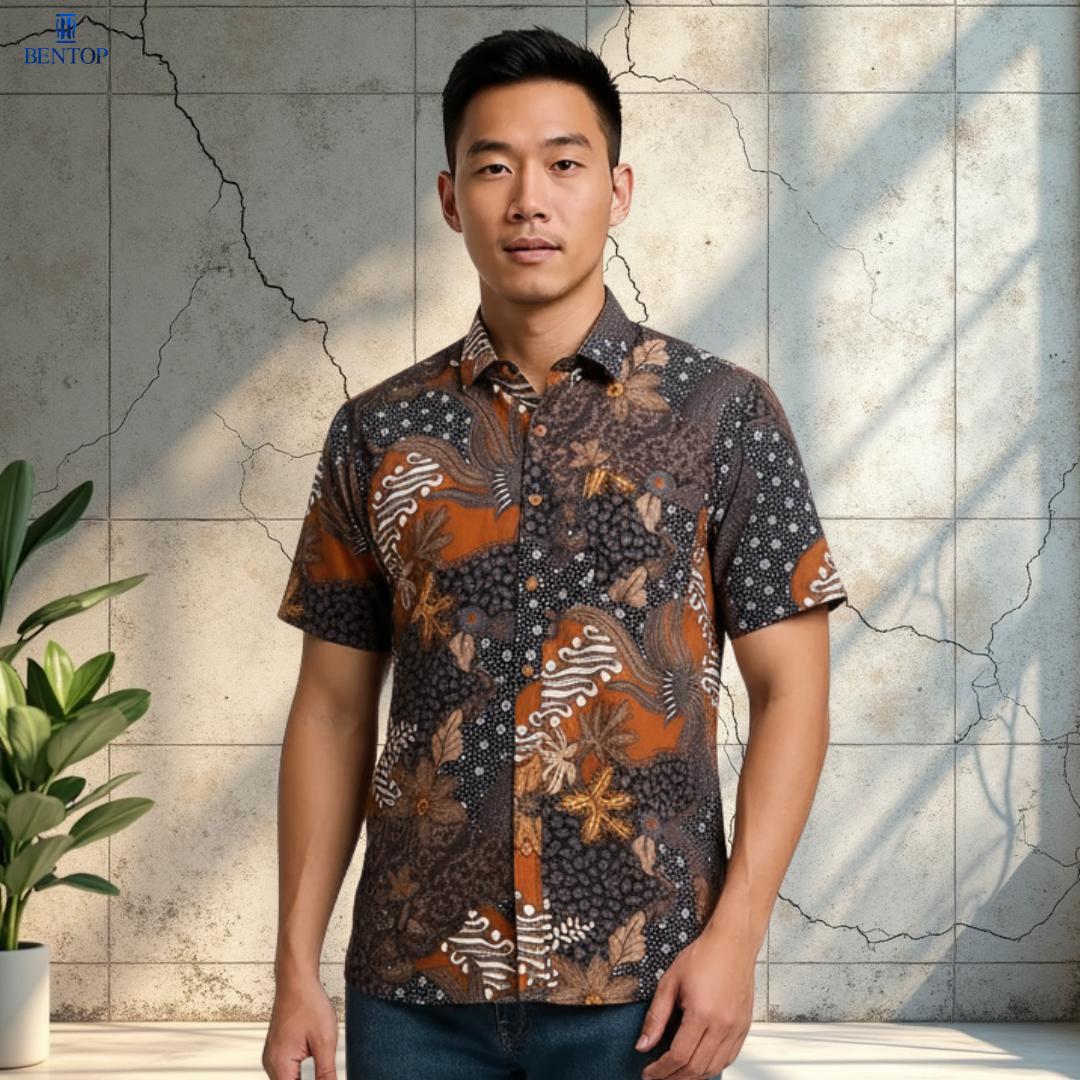 BENTOP Baju Batik Modern Short Sleeve Slim Fit Series Putra [6]