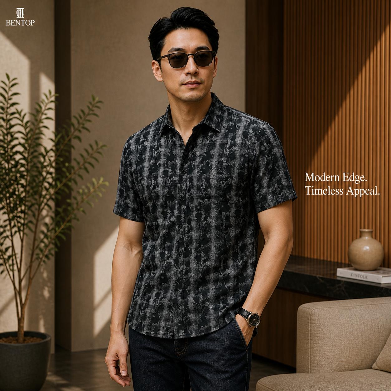 BENTOP Baju Batik Modern  Short Sleeve Slim Fit Series Nilam [5]
