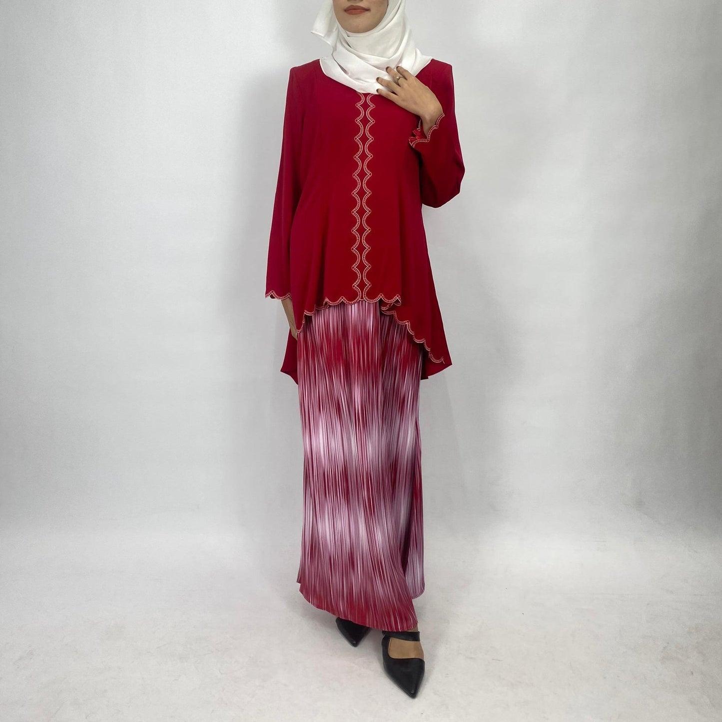 Bentop Baju Kurung Dewasa Modern Fit Series Set [2] Satin Fabric Wanita Family set 1