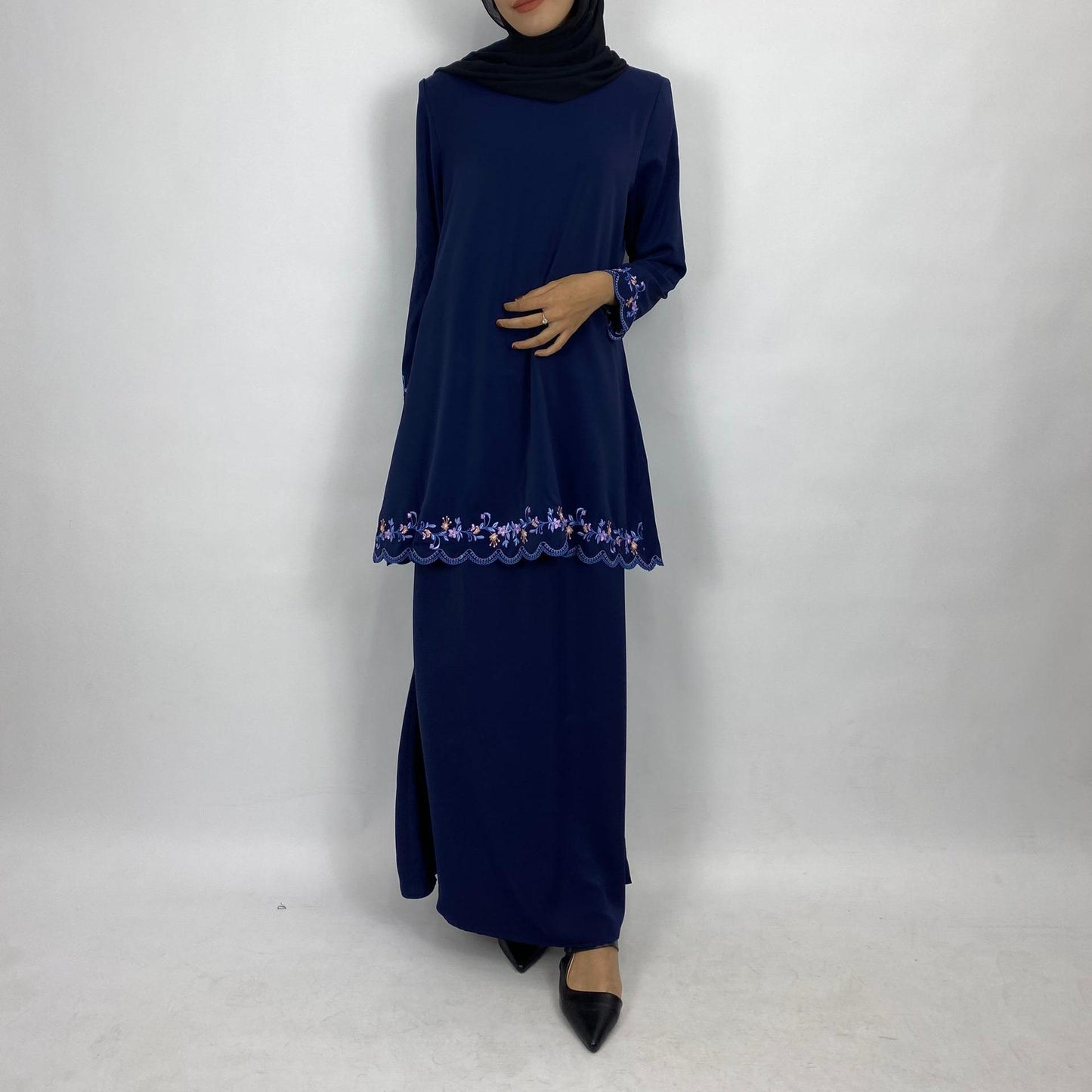 Bentop Baju Kurung Dewasa Modern Fit Series [1] Satin mix  Set Fabric Wanita Couple Set 1