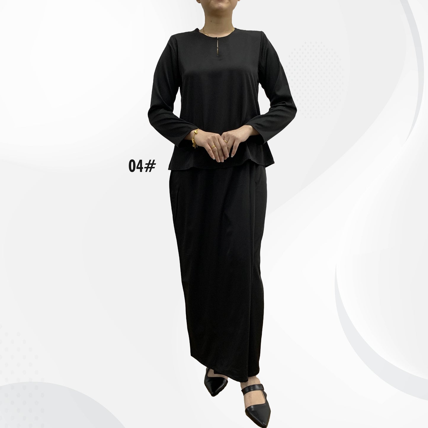 BENTOP Baju Kurung Kedah Dewasa Slim Fit Satin Fabric
