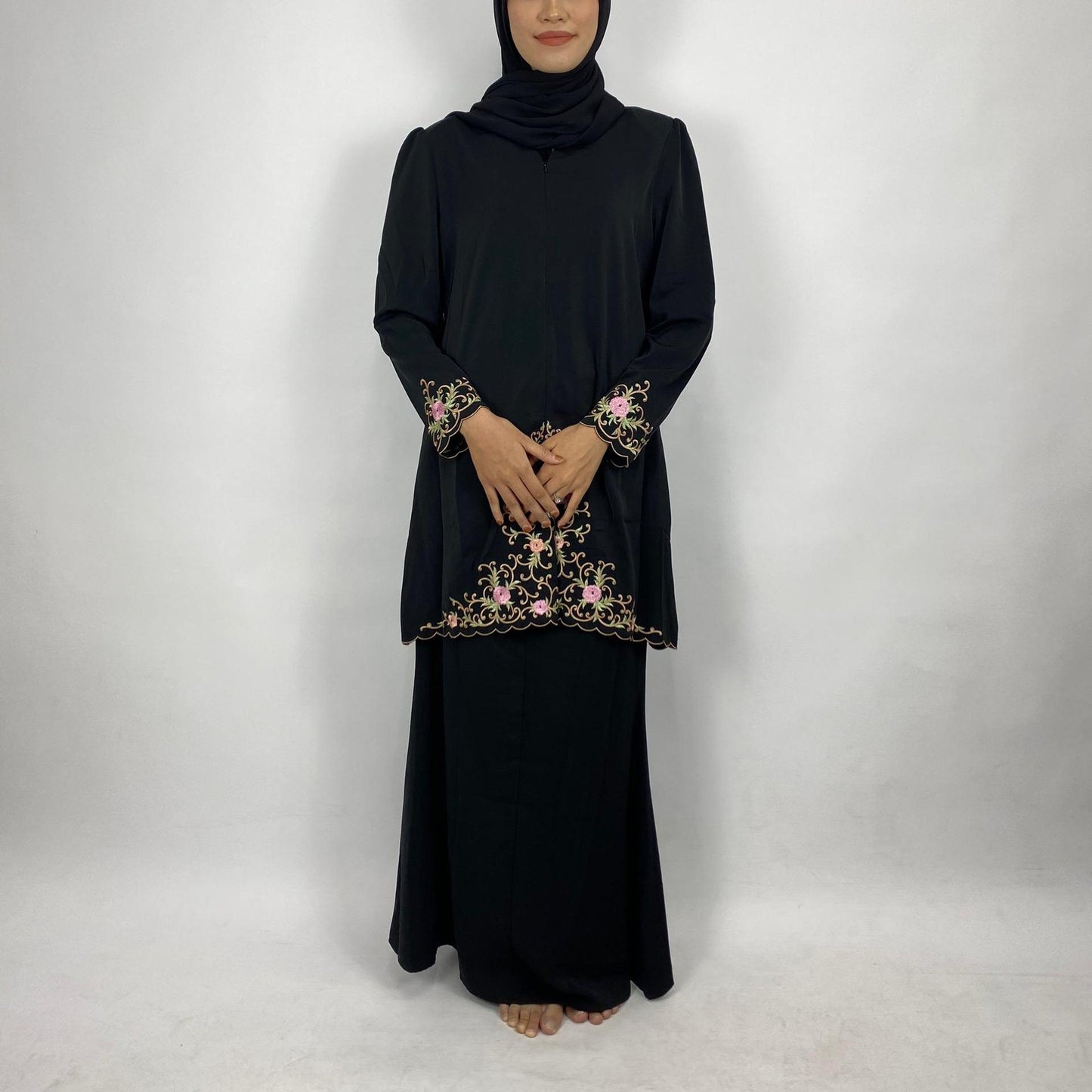 Bentop Baju Kurung Dewasa Modern Fit Series [1] Satin mix  Set Fabric Wanita Couple Set 1