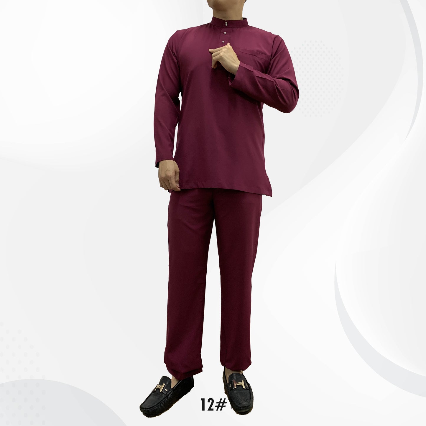 Bentop Baju Melayu Dewasa Pocket #08-#15 Series Cotton Drill Modern Fit  - Ready Stock Malaysia