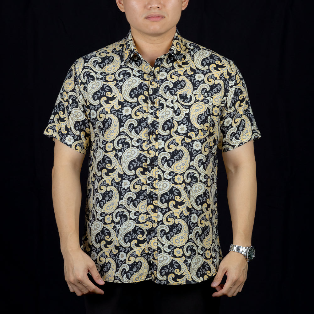 BENTOP Batik Modern Slim Fit Series [3] Baju Kemeja design lengan pendek Modern Floral Batik Short Sleeve