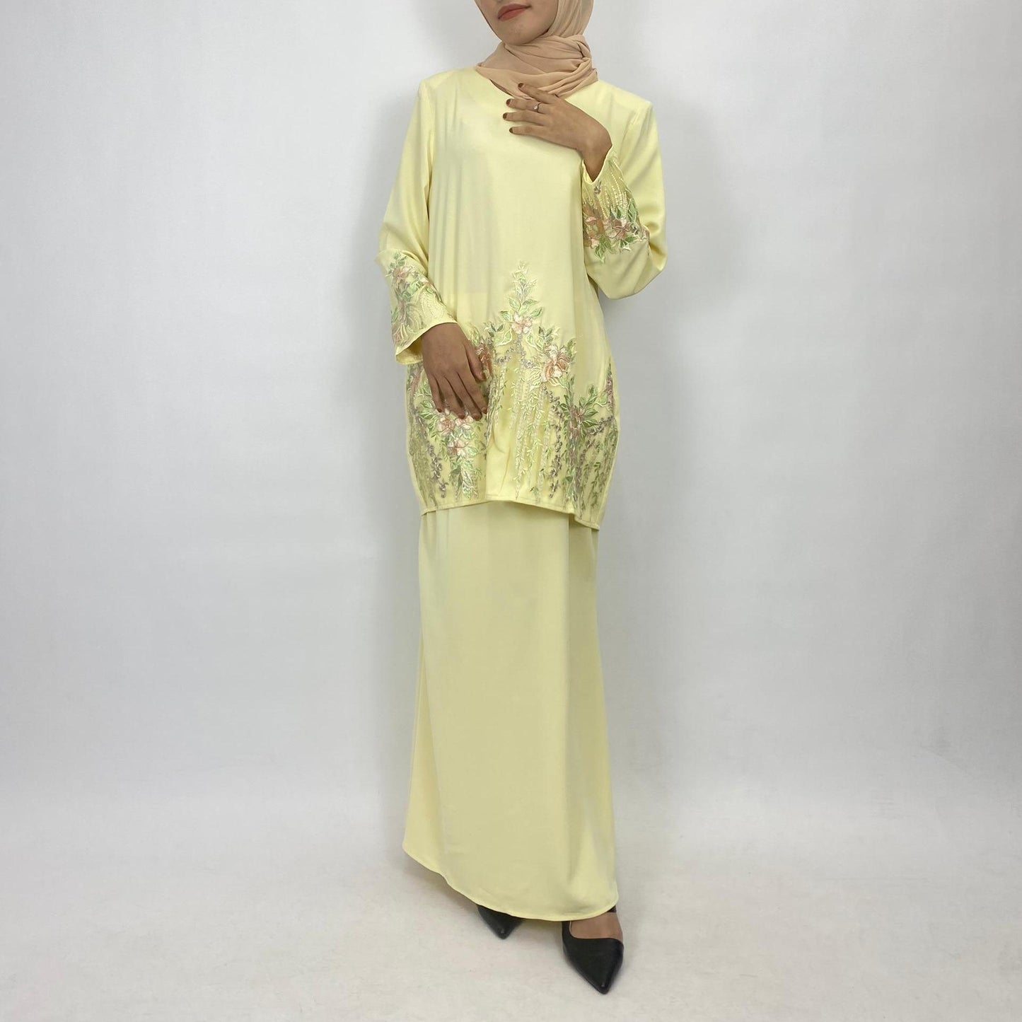 Bentop Baju Kurung Dewasa Modern Fit Series Set [2] Satin Fabric Wanita Family set 1