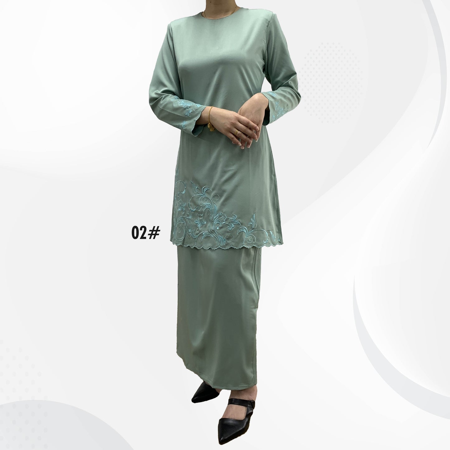 Bentop Baju Kurung Dewasa Modern Fit Series Premium [3] Cotton Mix Satin Fabric Set Wanita