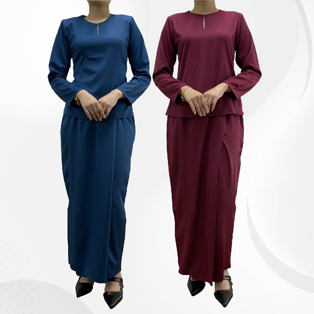 BENTOP Baju Kurung Kedah Dewasa Slim Fit Satin Fabric