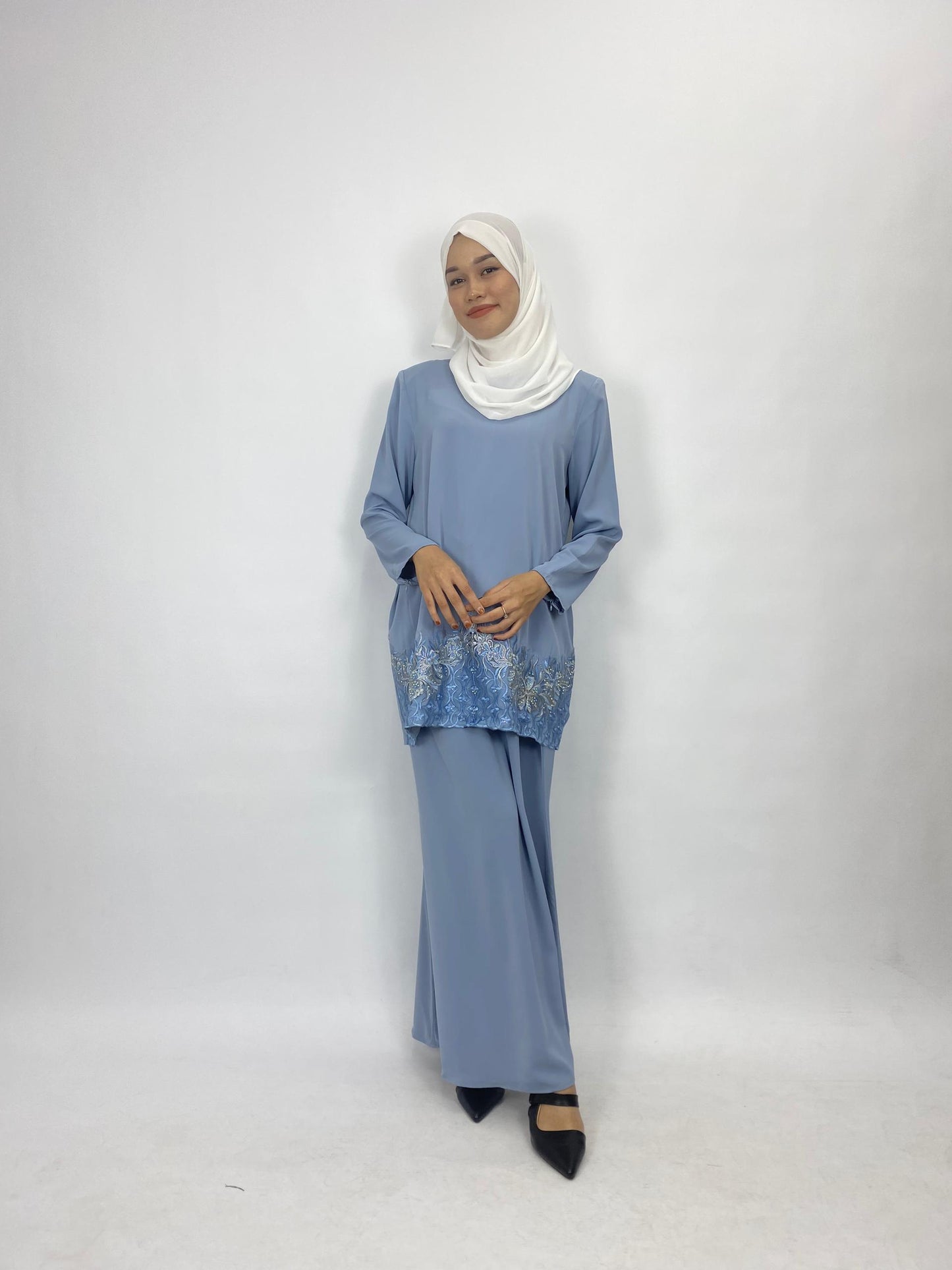 Bentop Baju Kurung Dewasa Modern Fit Series Set [2] Satin Fabric Wanita Family set 1