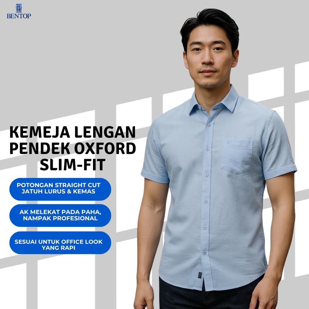 BENTOP Shirt Short Sleeve Slim Fit Oxford