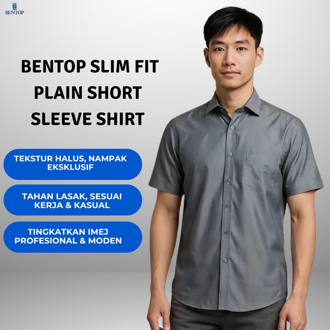 Timeless Style: Bentop Slim Fit Plain Short Sleeve Shirt