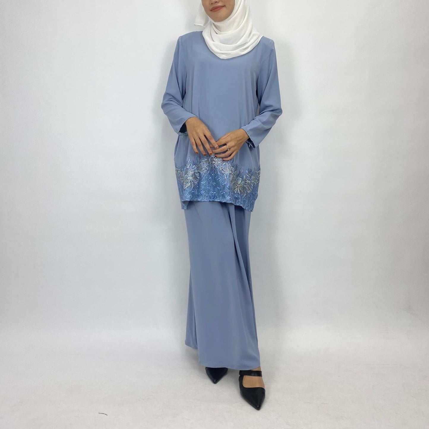 Bentop Baju Kurung Dewasa Modern Fit Series Set [2] Satin Fabric Wanita Family set 1