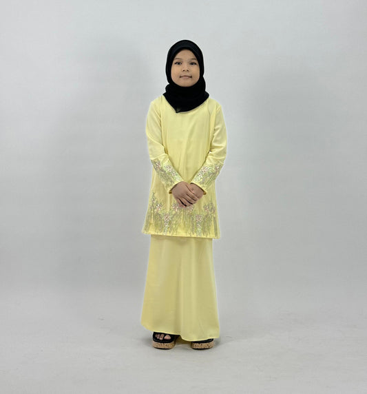 (NEW RELEASE) Bentop Baju Kurung Kanak-kanak 2-14 Tahun Fabric Satin Family set 1 Pant