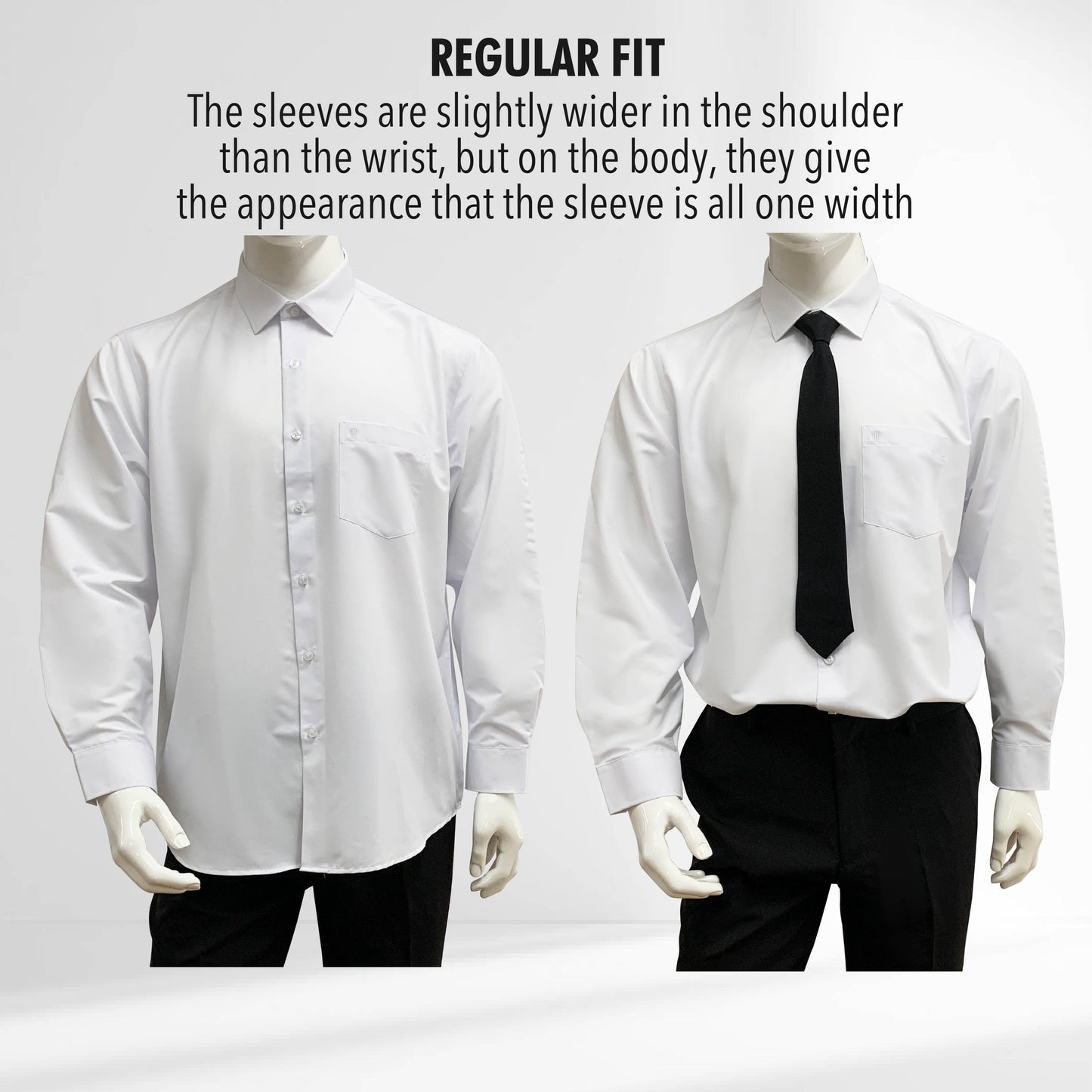 Bentop Long Sleeve Shirt Regular/Slim Fit White