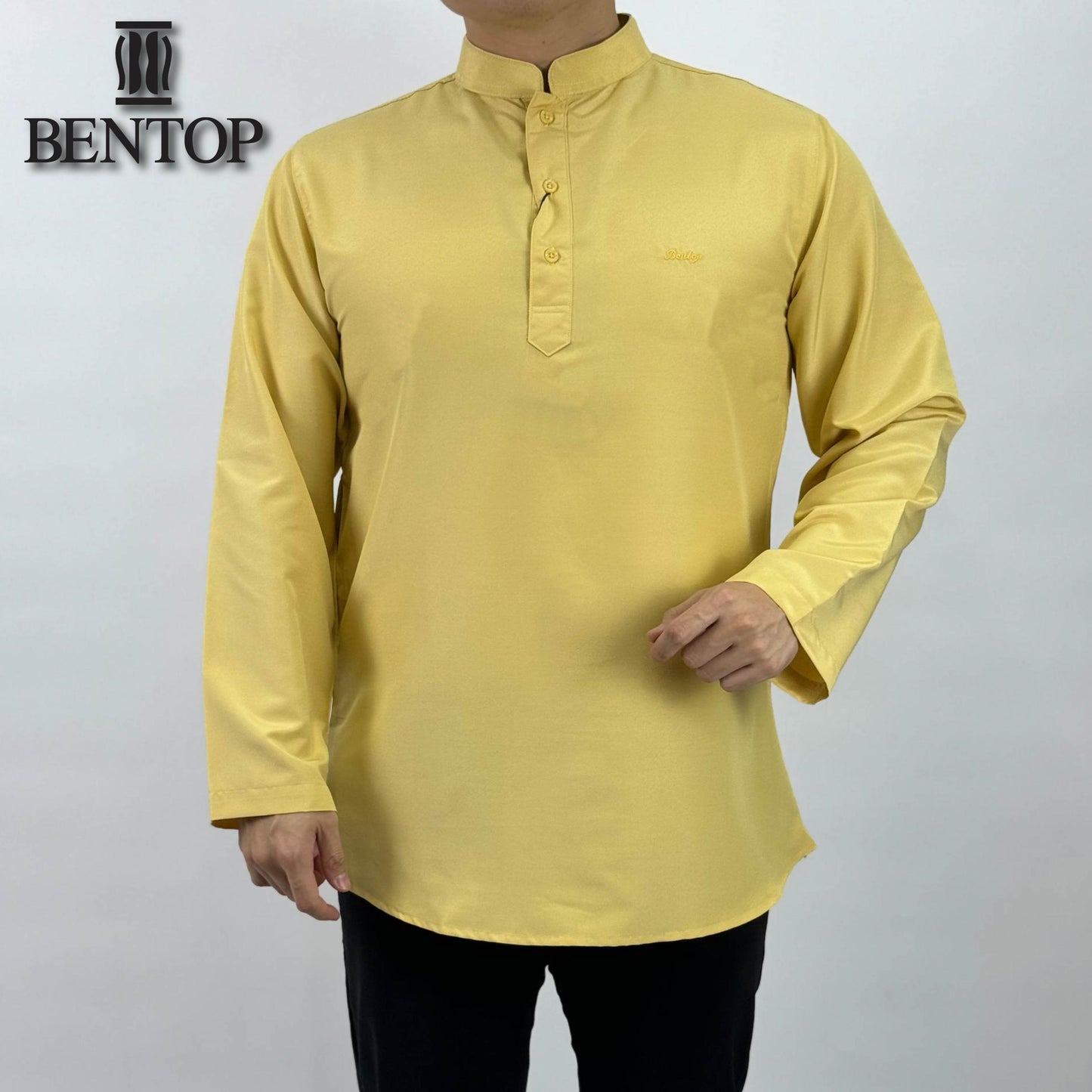 BENTOP Kurta Slim Fit  Cotton Fabric  Dewasa - Pakaian Lelaki