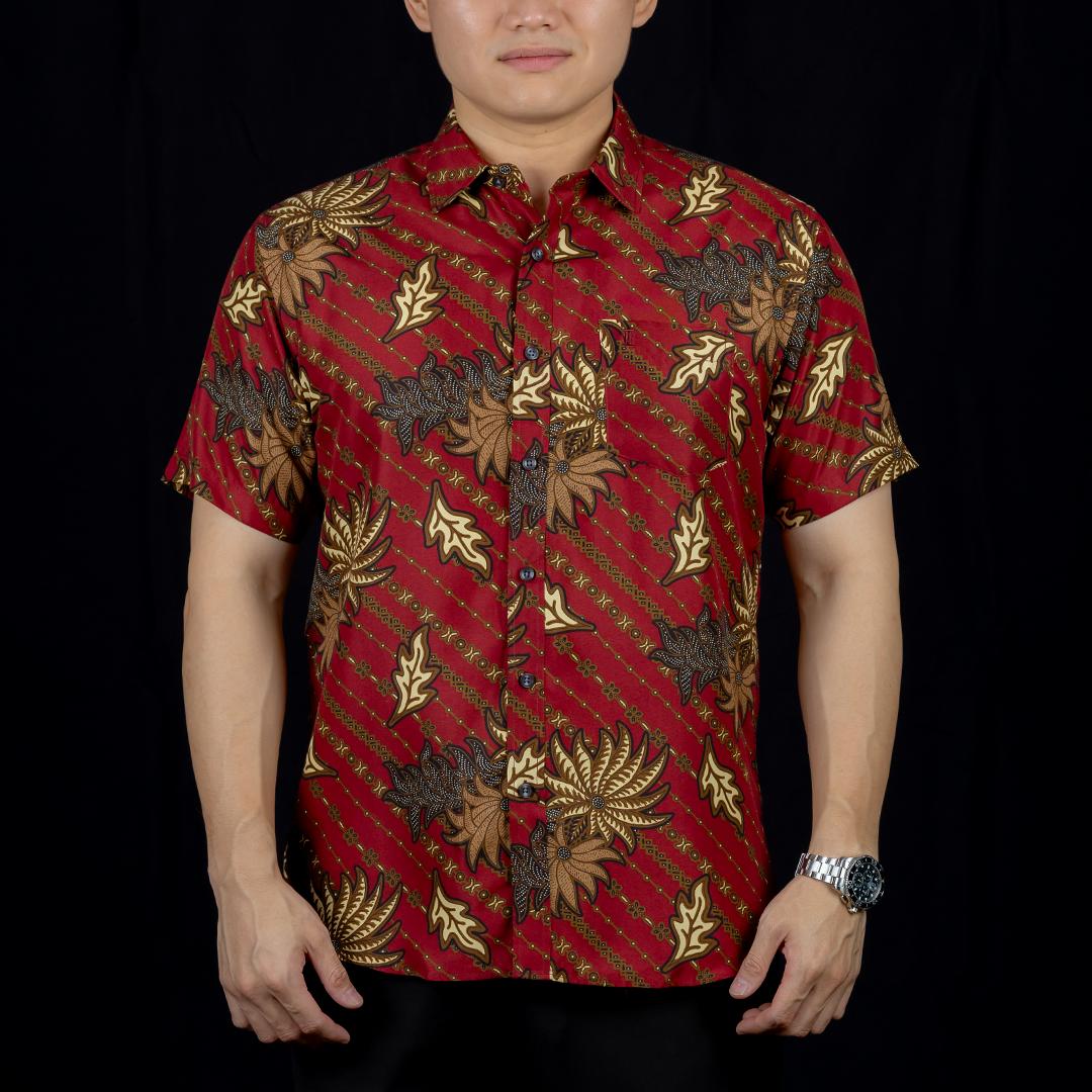 BENTOP Batik Modern Slim Fit Series [1] Baju Kemeja design lengan pendek Modern Floral Batik Short Sleeve