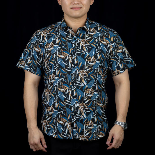 Baju Kemeja Bunga/Floral design Bentop Modern Floral Batik Short Sleeve