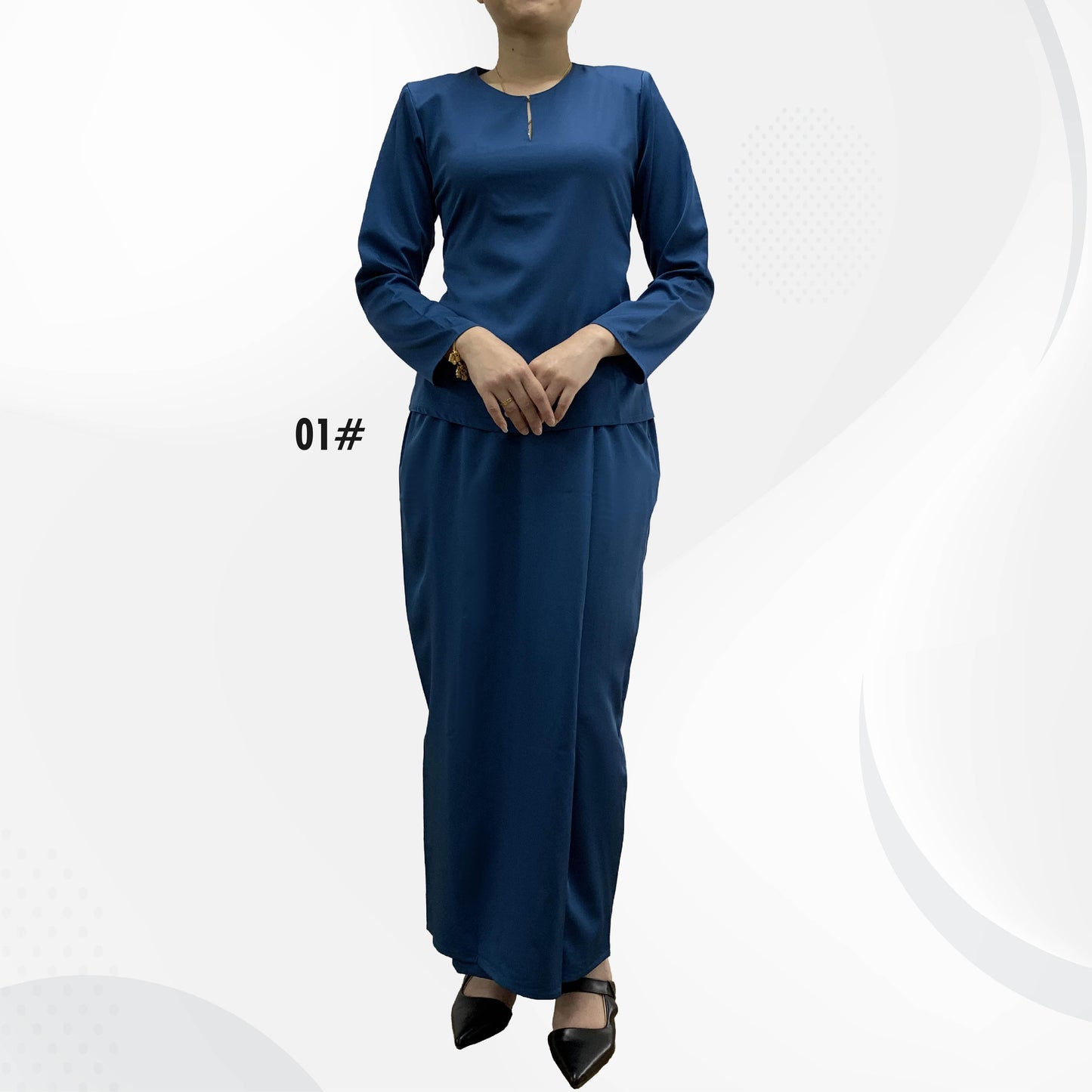 BENTOP Baju Kurung Kedah Dewasa Slim Fit Satin Fabric