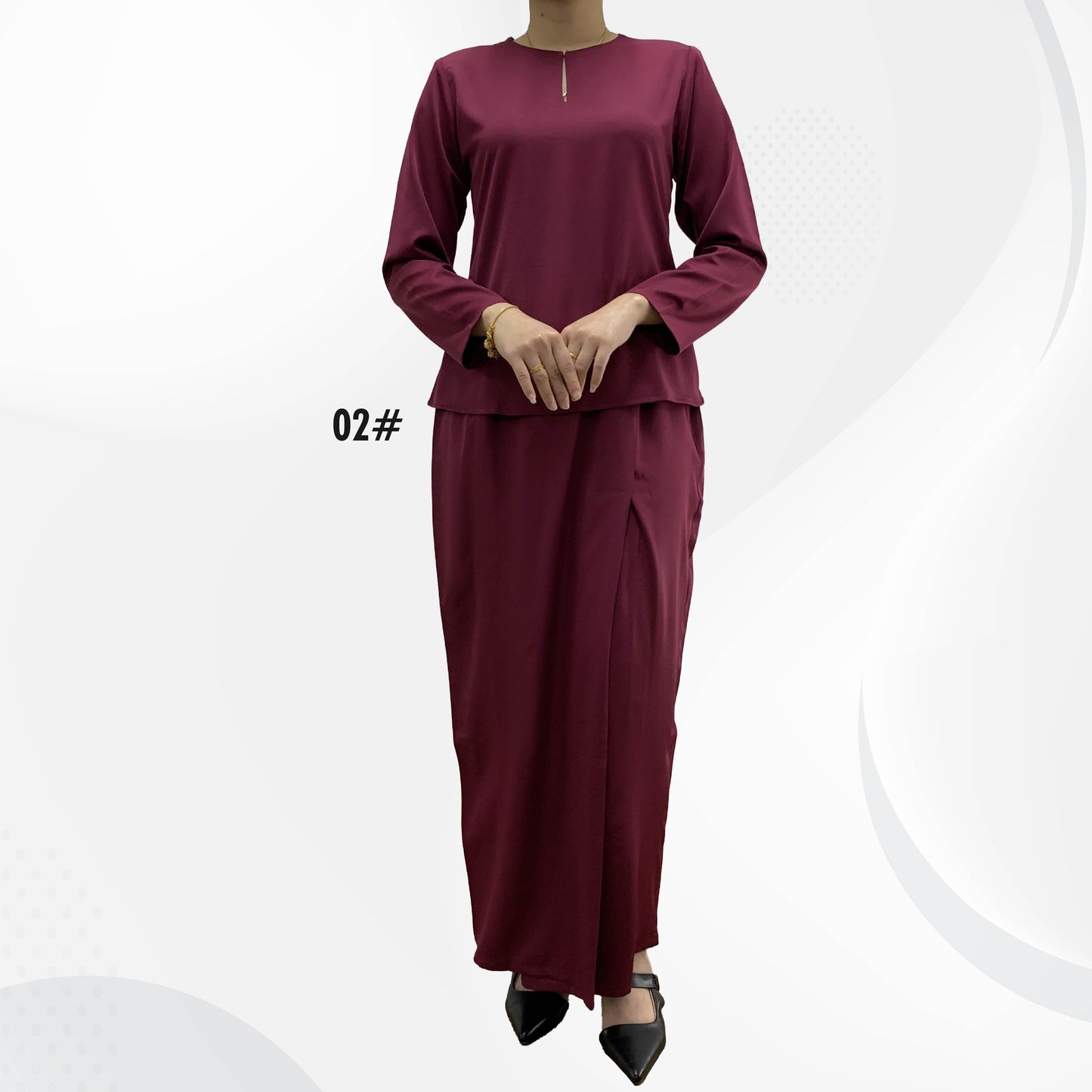 BENTOP Baju Kurung Kedah Dewasa Slim Fit Satin Fabric